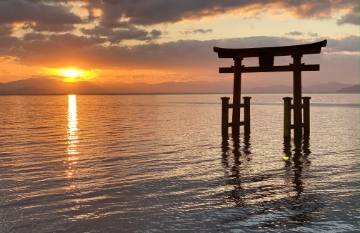 白鬚神社_夕焼け