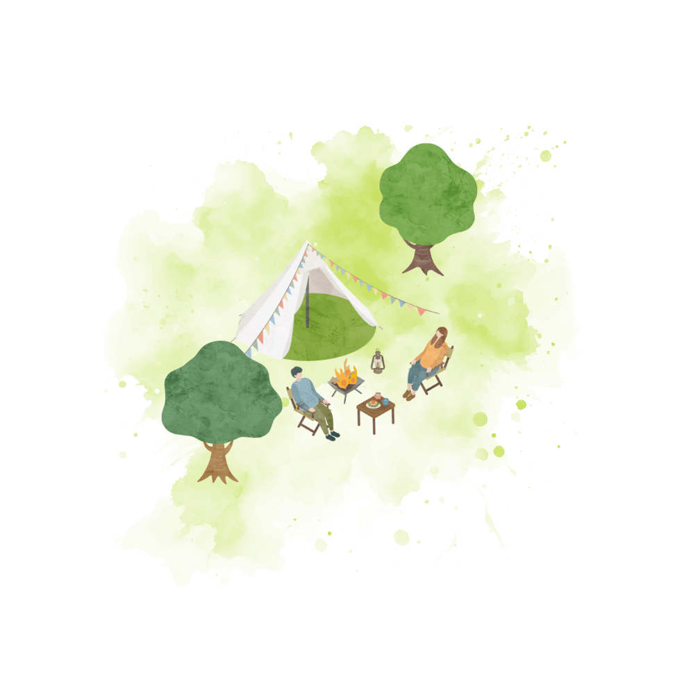 夏山の稜線を歩く登山者